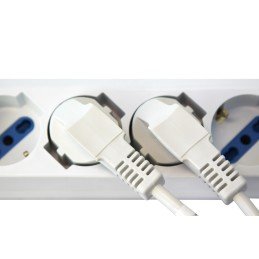 Multipresa 5 Posti Italiana Bipasso con 2 Prese USB