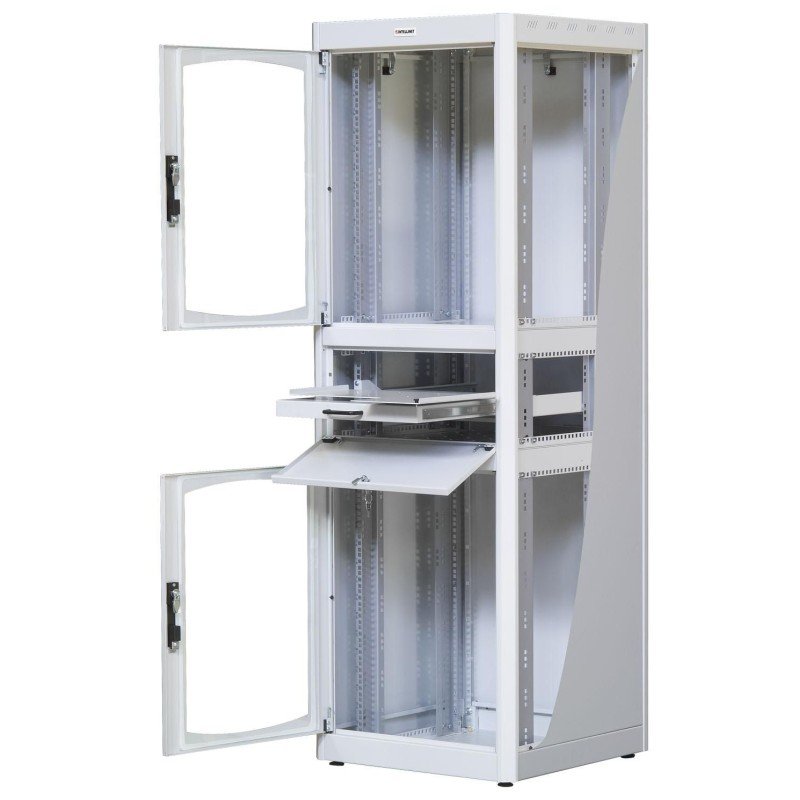 Armadio Rack 19" 600x600 38U con Ripiano Tastiera Grigio