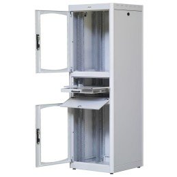 Armadio Rack 19" 600x600 38U con Ripiano Tastiera Grigio