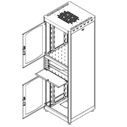 Armadio Rack 19" 600x600 38U con Ripiano Tastiera Grigio