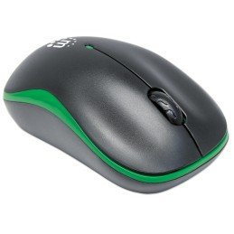 Mouse Ottico Wireless con Micro Ricevitore USB 1000dpi Nero/Verde