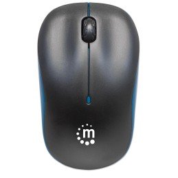 Mouse Ottico Wireless con Micro Ricevitore USB 1000dpi Nero/Azzurro