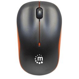Mouse Ottico Wireless con Micro Ricevitore USB 1000dpi Nero/Arancione