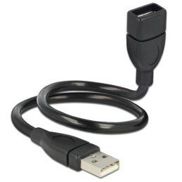 Cavo semi-rigido USB2.0 A Maschio / A Femmina 35cm Nero