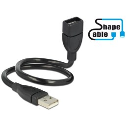 Cavo semi-rigido USB2.0 A Maschio / A Femmina 35cm Nero