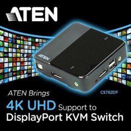 Switch KVM DisplayPort USB a 2 porte 4K UHD, CS782DP