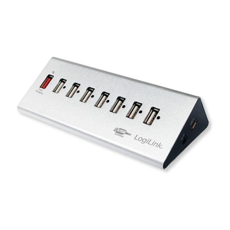 Hub USB 8 Porte in Alluminio con Ricarica Veloce