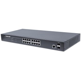 Switch 16 Porte Gigabit Ethernet PoE+ Web Managed con 2 Porte SFP