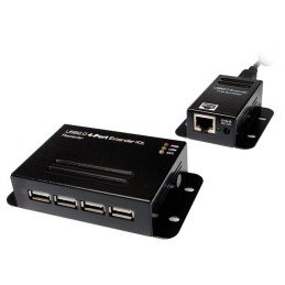 Extender USB su Cavo Cat.5/5e/6 fino a 50m con Hub 4 Porte, PoE