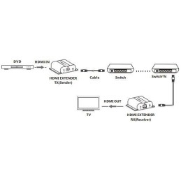 Ricevitore Aggiuntivo Extender HDMI HDBitT PoE IR Cavo Cat.5e/6 120m