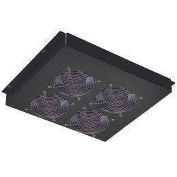 Gruppo di 4 Ventole a Soffitto Senza Termostato per Rack 19" Nero