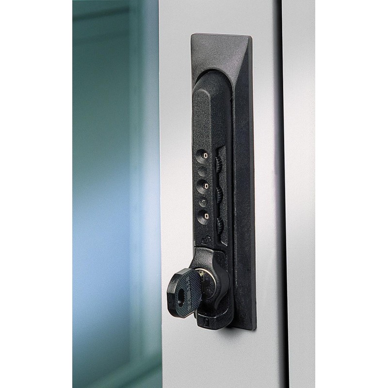 Maniglia a Combinazione per Porta Armadi Rack Nero Maniglia a Combinazione per Porta Armadi Rack Nero