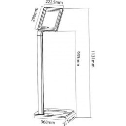 Supporto da Pavimento con Chiave di Sicurezza iPad/Tablet 9.7"-10.1"