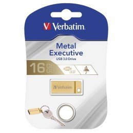 Mini Memoria USB 3.0 Verbatim con Portachiavi 16GB Oro