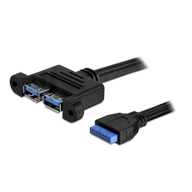 Cavo Interno USB3.0 19 pin Femmina / 2x USB A Femmina Cavo Interno USB3.0 19 pin Femmina / 2x USB A Femmina