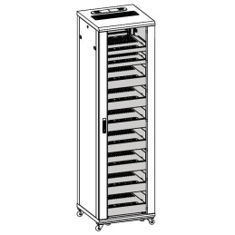 Armadio Rack 19" 600x600 44U per Audio Video Nero