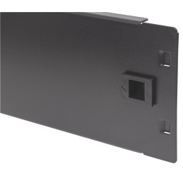 Pannello Cieco Toolless a Clip per Armadi Rack 19" 2U Nero