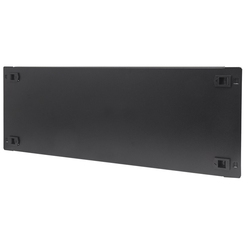 Pannello Cieco Toolless a Clip per Armadi Rack 19" 4U Nero