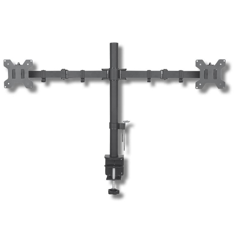Supporto da Scrivania per 2 Monitor 13-27" Affiancati con Morsetto Supporto da Scrivania per 2 Monitor 13-27" Affiancati con Morsetto