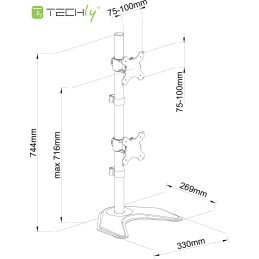 Supporto da Scrivania 2 Monitor 13-27" con base