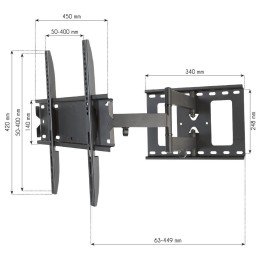 Supporto a Muro per TV LED LCD 23-55'' Estensibile Slim Full-Motion