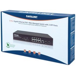 Switch Gigabit Ethernet 8 Porte PoE+ Web-Managed con 2 porte SFP