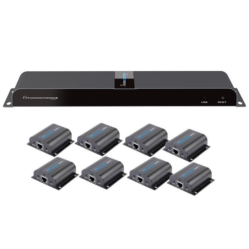 Extender Splitter HDMI 1x8 con IR su Cavo Cat. 6 fino a 40m