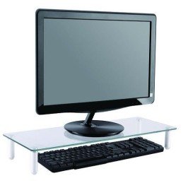 Ripiano Universale in Vetro Trasparente per Monitor Laptop Notebook