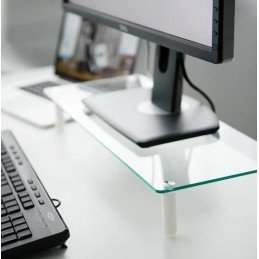 Ripiano Universale in Vetro Trasparente per Monitor Laptop Notebook