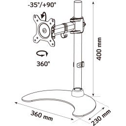 Supporto da scrivania per 1 Monitor LCD 13-27'' con base h.400mm