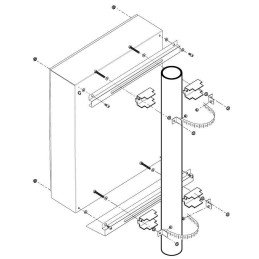 Sistema di fissaggio a palo per rack IP65