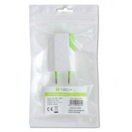 Caricatore USB 1A Compatto Spina Europea Bianco/Verde