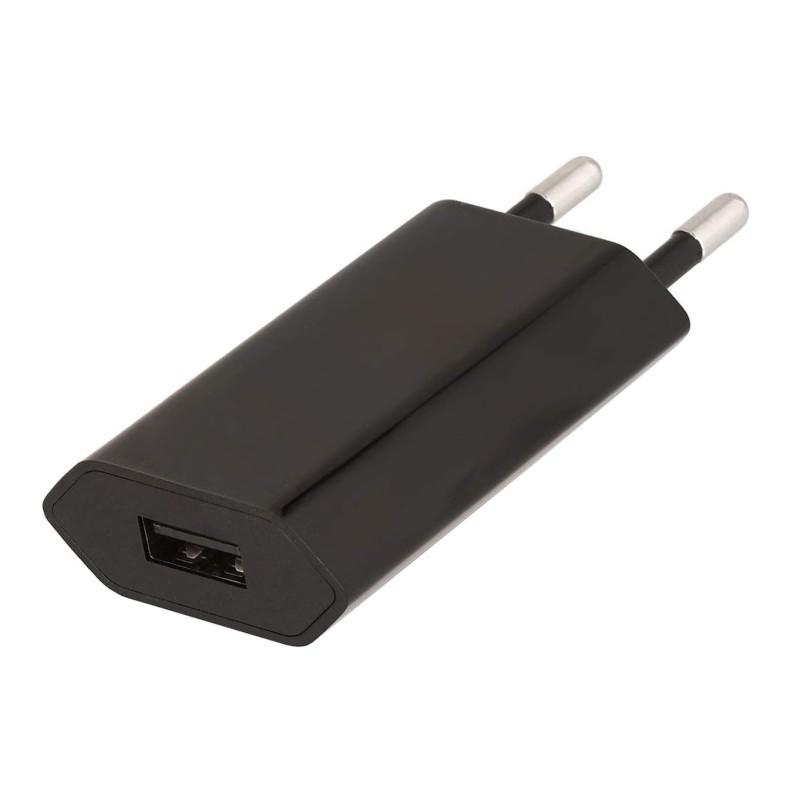 Caricatore USB 1A Compatto Spina Europea Nero