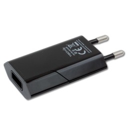 Caricatore USB 1A Compatto Spina Europea Nero