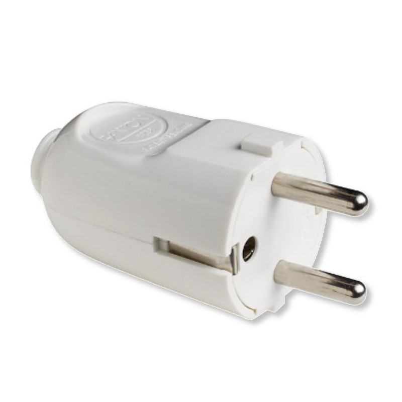 Spina Diritta Schuko 2P+T 16A Smontabile Bianco Spina Diritta Schuko 2P+T 16A Smontabile Bianco