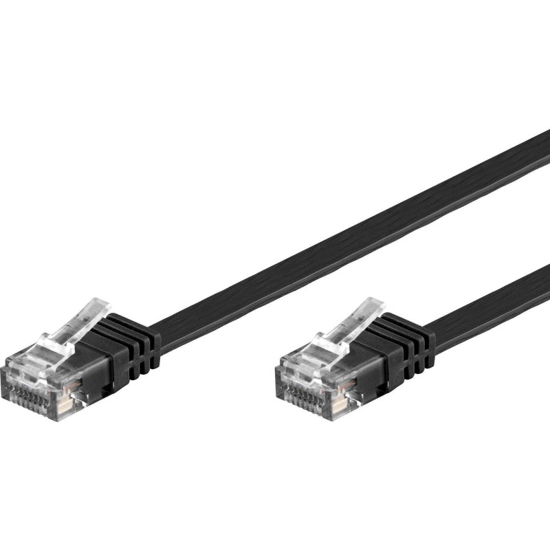 Cavo di Rete Patch Piatto in Rame Cat.6 Nero UTP 7,5m Cavo di Rete Patch Piatto in Rame Cat.6 Nero UTP 7,5m