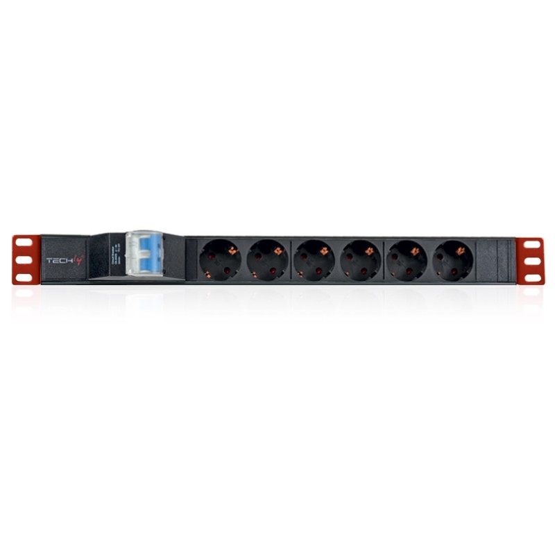 Multipresa per Rack 19'' 6 Posti con Magnetotermico Tipo Tedesco 1U