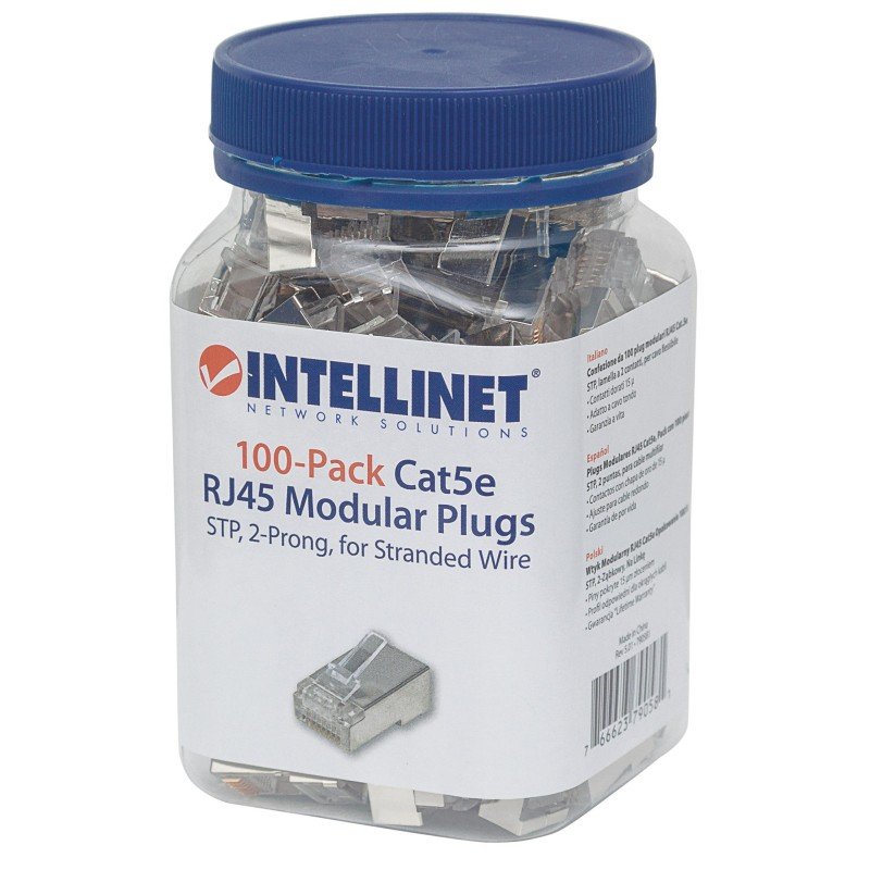 Confezione 100 plug Modulari RJ45 Cat.5E Confezione 100 plug Modulari RJ45 Cat.5E