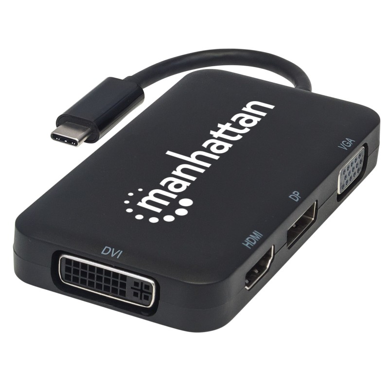 Adattatore Convertitore USB-C™ 4 in 1 a DP/HDMI/DVI/VGA Nero