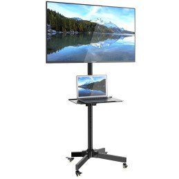 Supporto a Pavimento con Mensola Trolley TV LCD/LED/Plasma 23"-55"