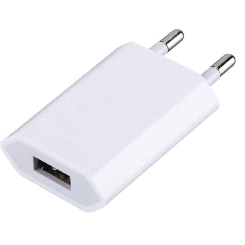 Caricatore USB 1A Compatto Spina Europea Bianco