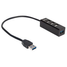 Hub USB 3.0/2.0 Combo 4 porte Nero