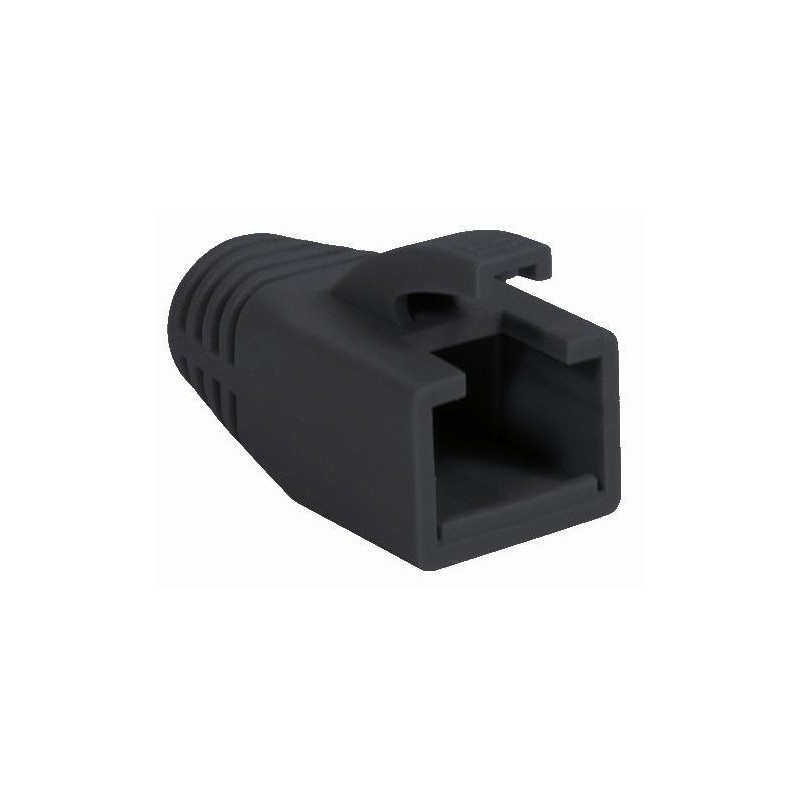 Copriconnettore per Plug RJ45 Cat.6 8mm Nero Copriconnettore per Plug RJ45 Cat.6 8mm Nero