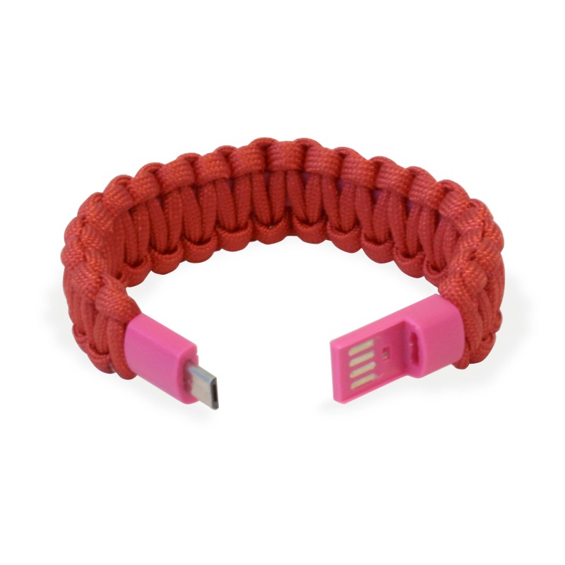 Bracciale Paracord con Micro USB Rosso