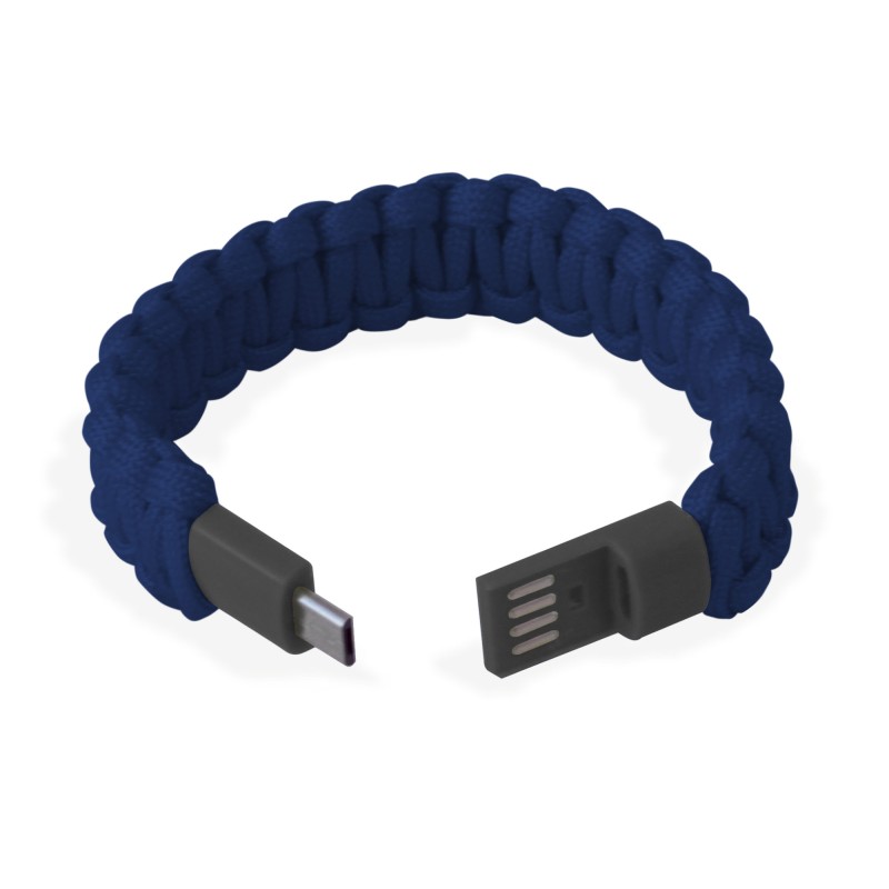 Bracciale Paracord con Micro USB Blu