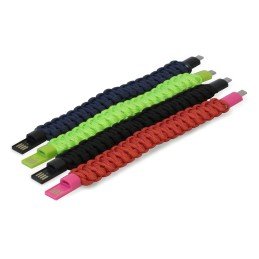 Bracciale Paracord con Micro USB Blu