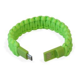 Bracciale Paracord con Micro USB Verde