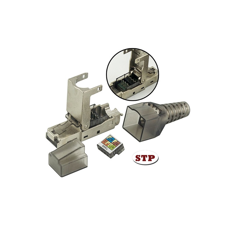 Plug Modulare RJ45 Cat.6A Schermato Toolless