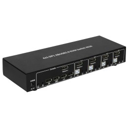 Switch KVM DisplayPort 1.2 e USB 2.0 4 porte con hub e audio