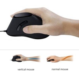 Mouse Verticale Ottico Ergonomico USB 1000dpi Nero